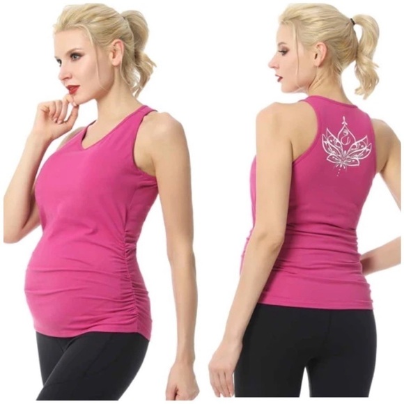 Kimi and Kai Tops - KIMI + Kai Maternity “Rachel” Performance Tank Top In Berry Size M